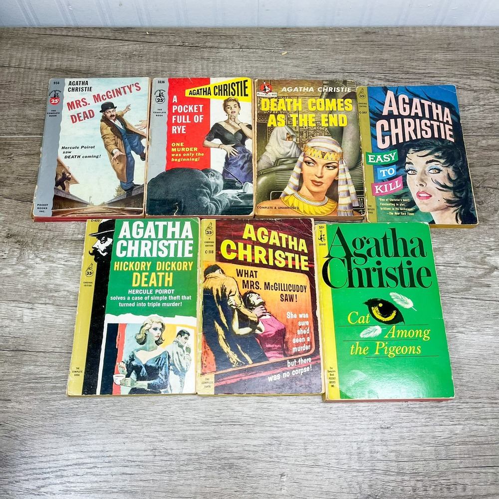 Vintage Agatha Christie Paperback Book Lot of 12 Hercule Poirot Miss Marple